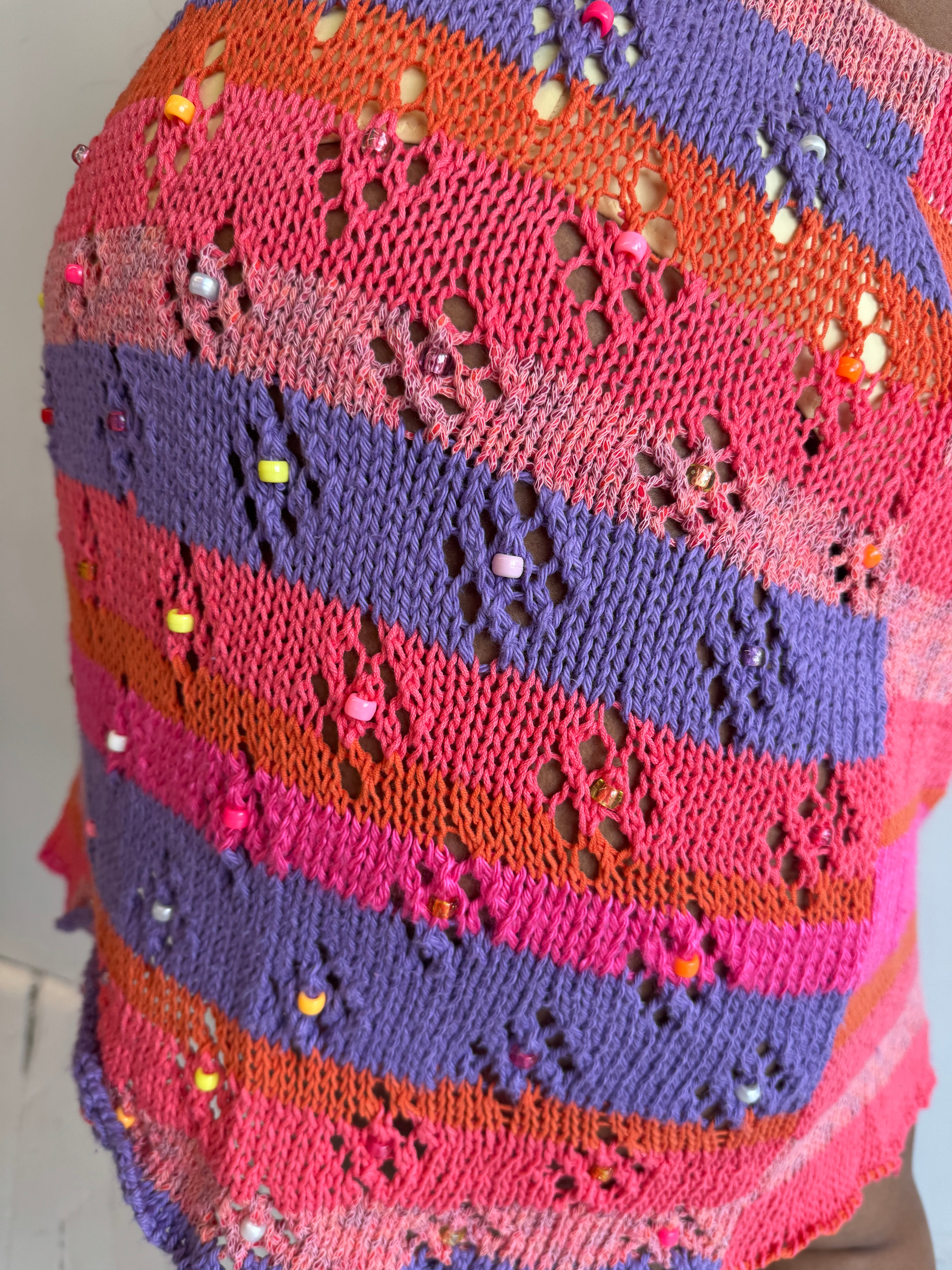 Flower Boy Ted - Beaded Stripe Knit Skirt (3X/4X)