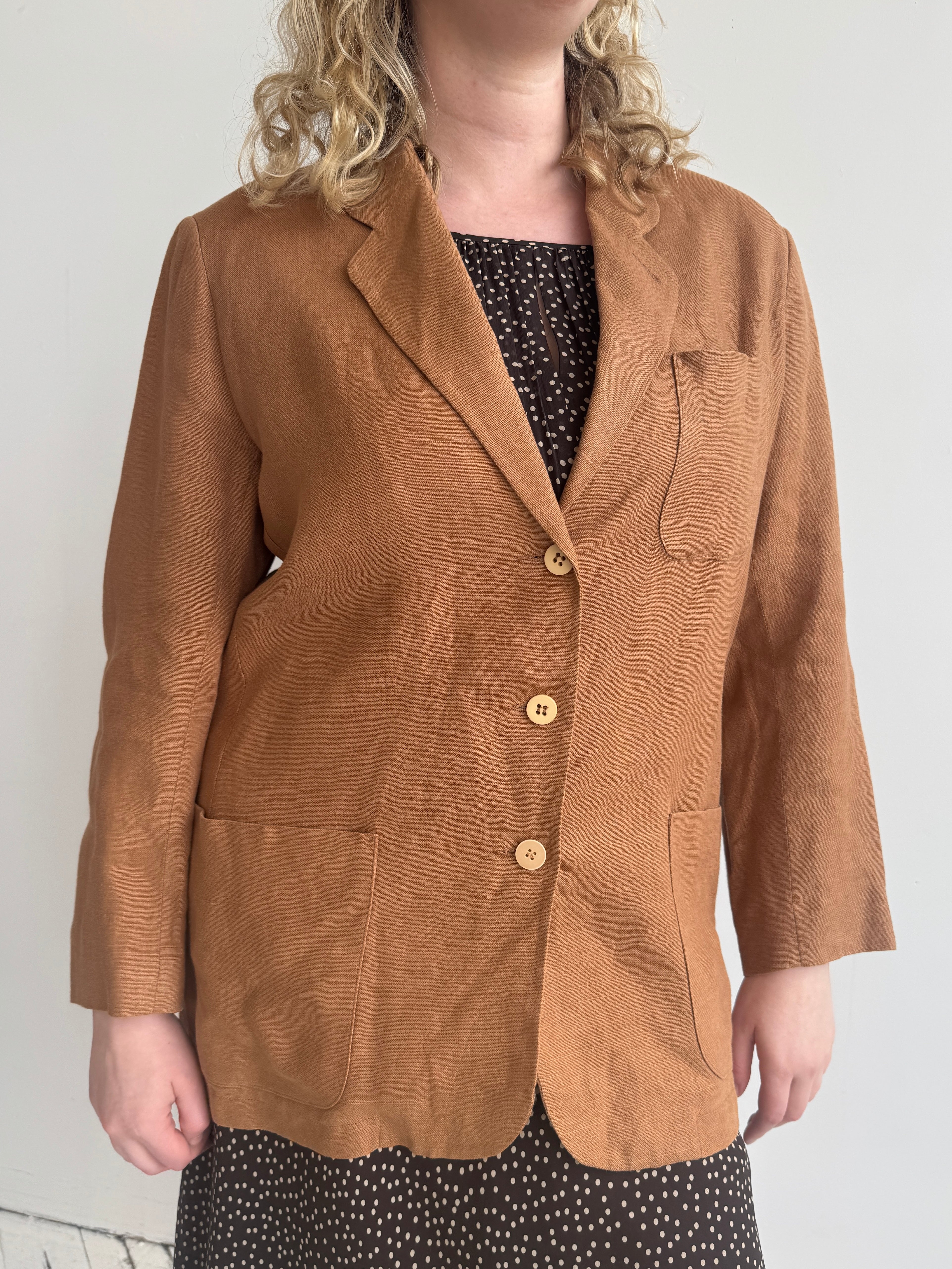 Vintage - Brown Linen Blazer (XL)