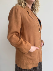 Vintage - Brown Linen Blazer (XL)