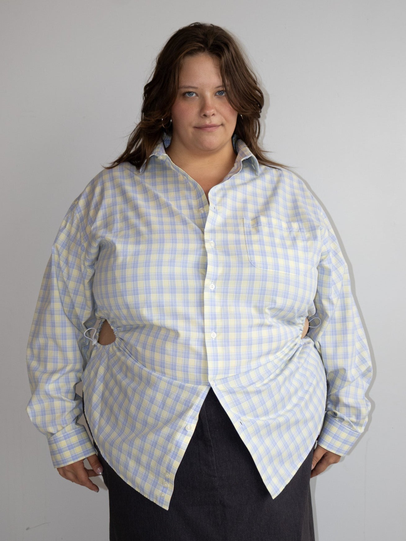Nena Hansen - Yellow Check Bungee Shirt (3X)