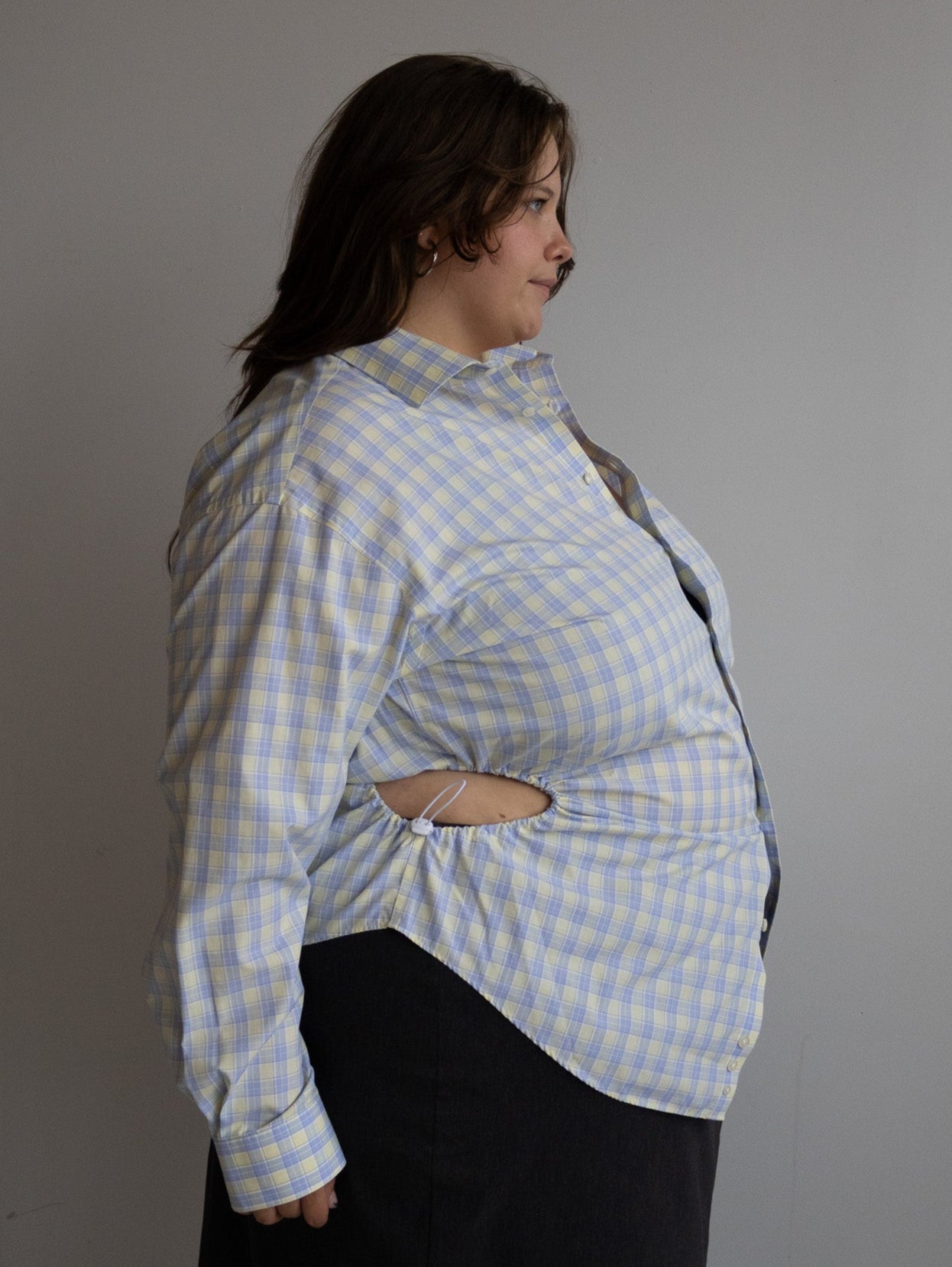 Nena Hansen - Yellow Check Bungee Shirt (3X)
