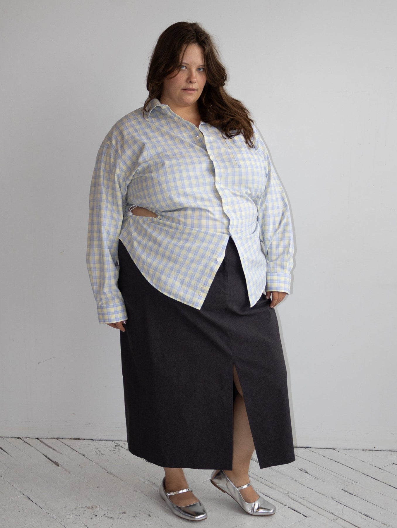 Nena Hansen - Yellow Check Bungee Shirt (3X)