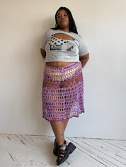 Flower Boy Ted - Purple Pearl Crochet Skirt (3X-5X)