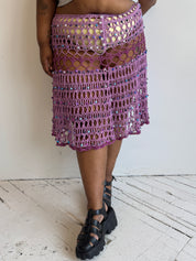 Flower Boy Ted - Purple Pearl Crochet Skirt (3X-5X)