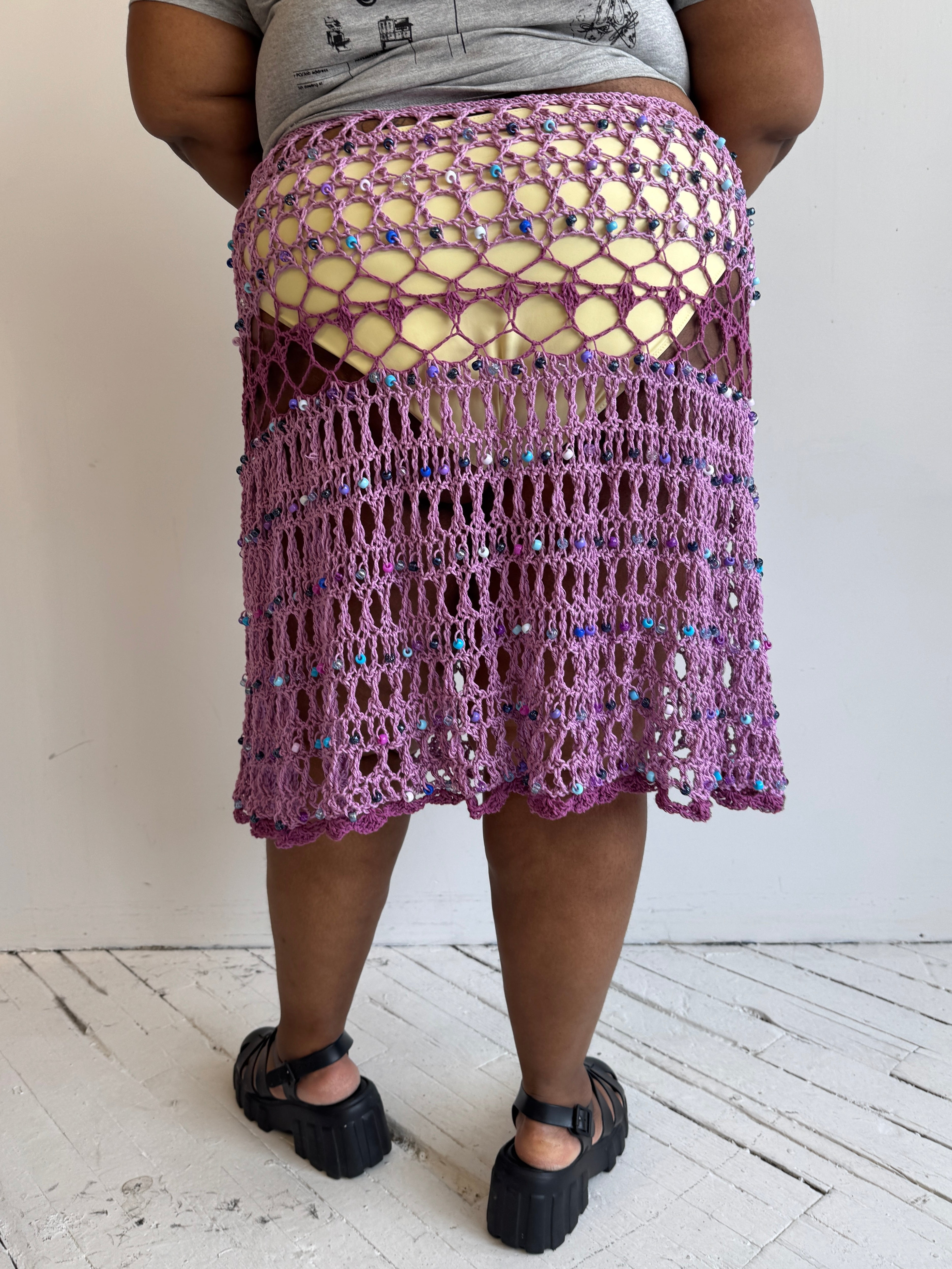Flower Boy Ted - Purple Pearl Crochet Skirt (3X-5X)