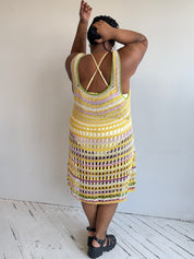 Flower Boy Ted - Yellow Crochet Dress (3X-5X)
