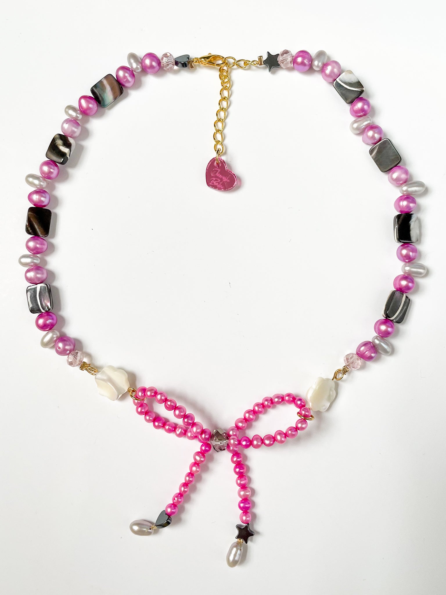 Jewish Babe - Pink Grey Necklace