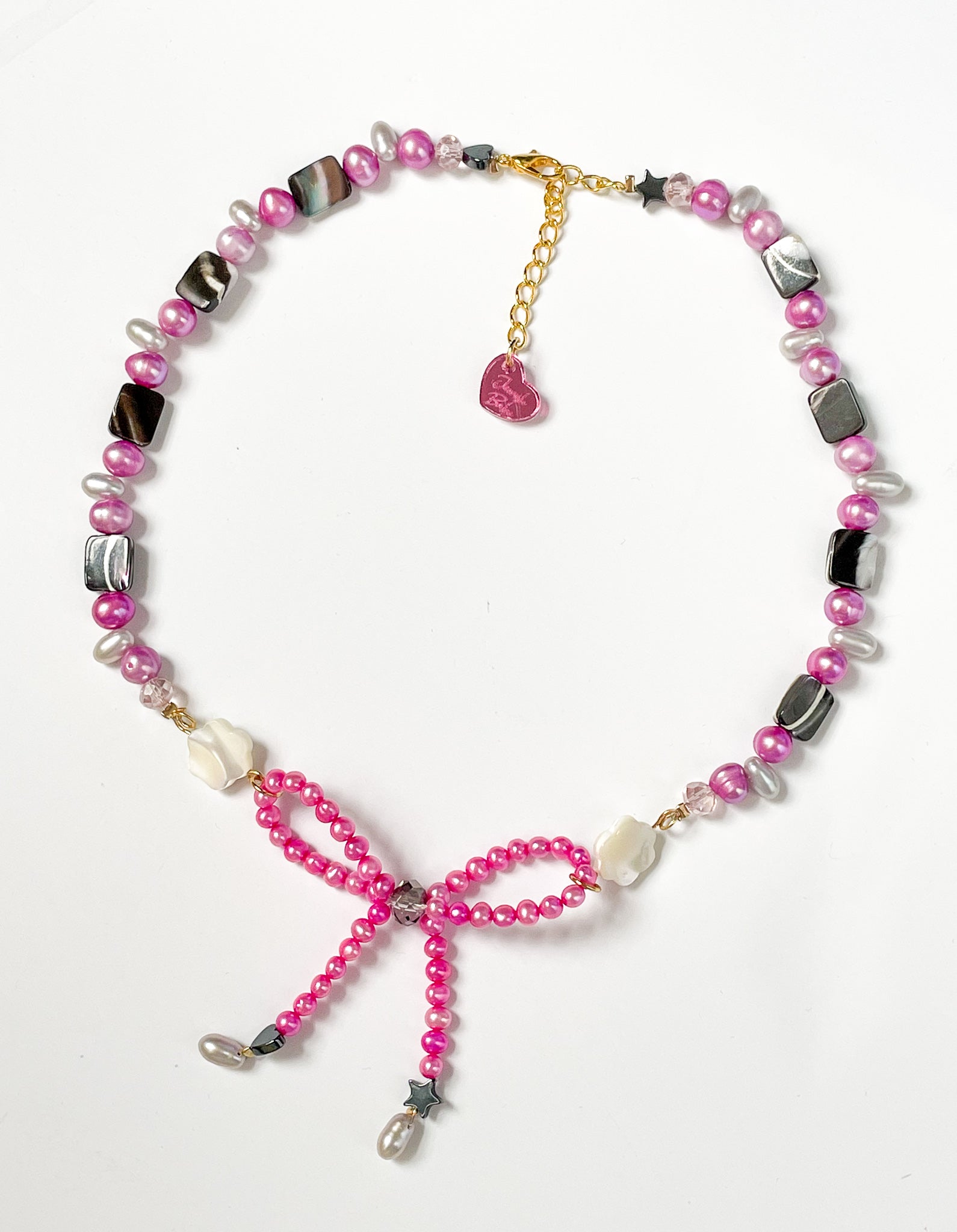 Jewish Babe - Pink Grey Necklace