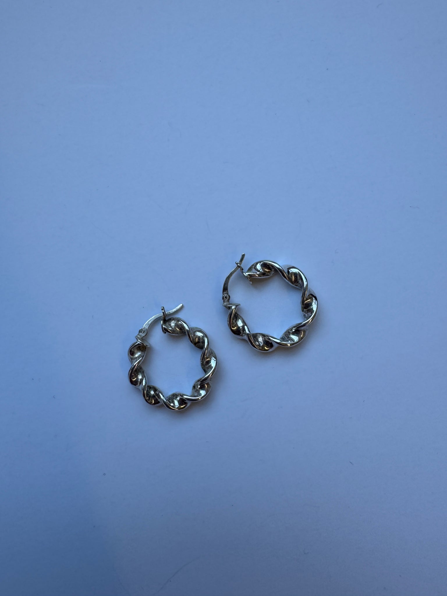 Vintage - Sterling Silver Hoop Earrings