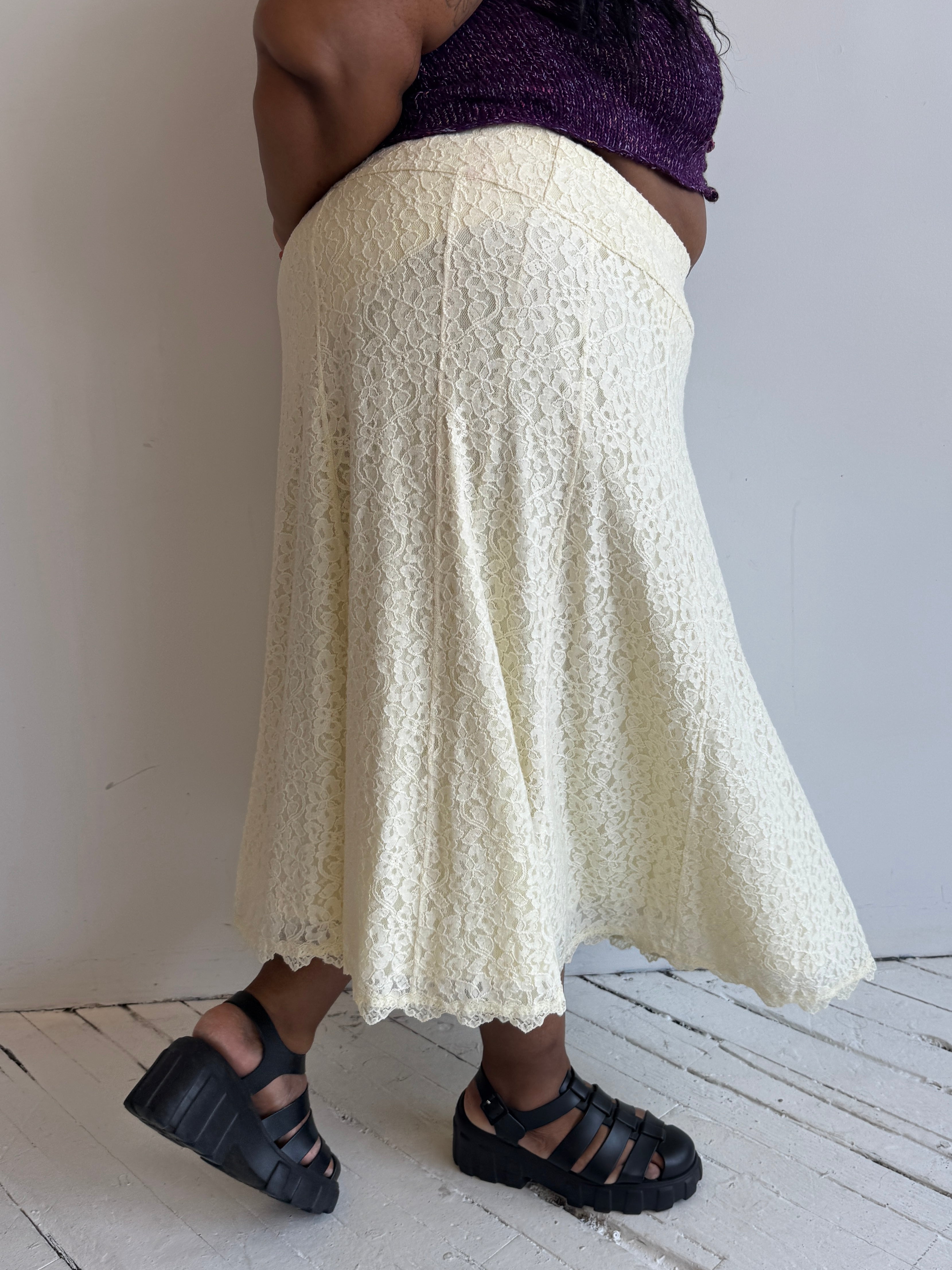 Vintage - Cream Lace Skirt (3X/4X)