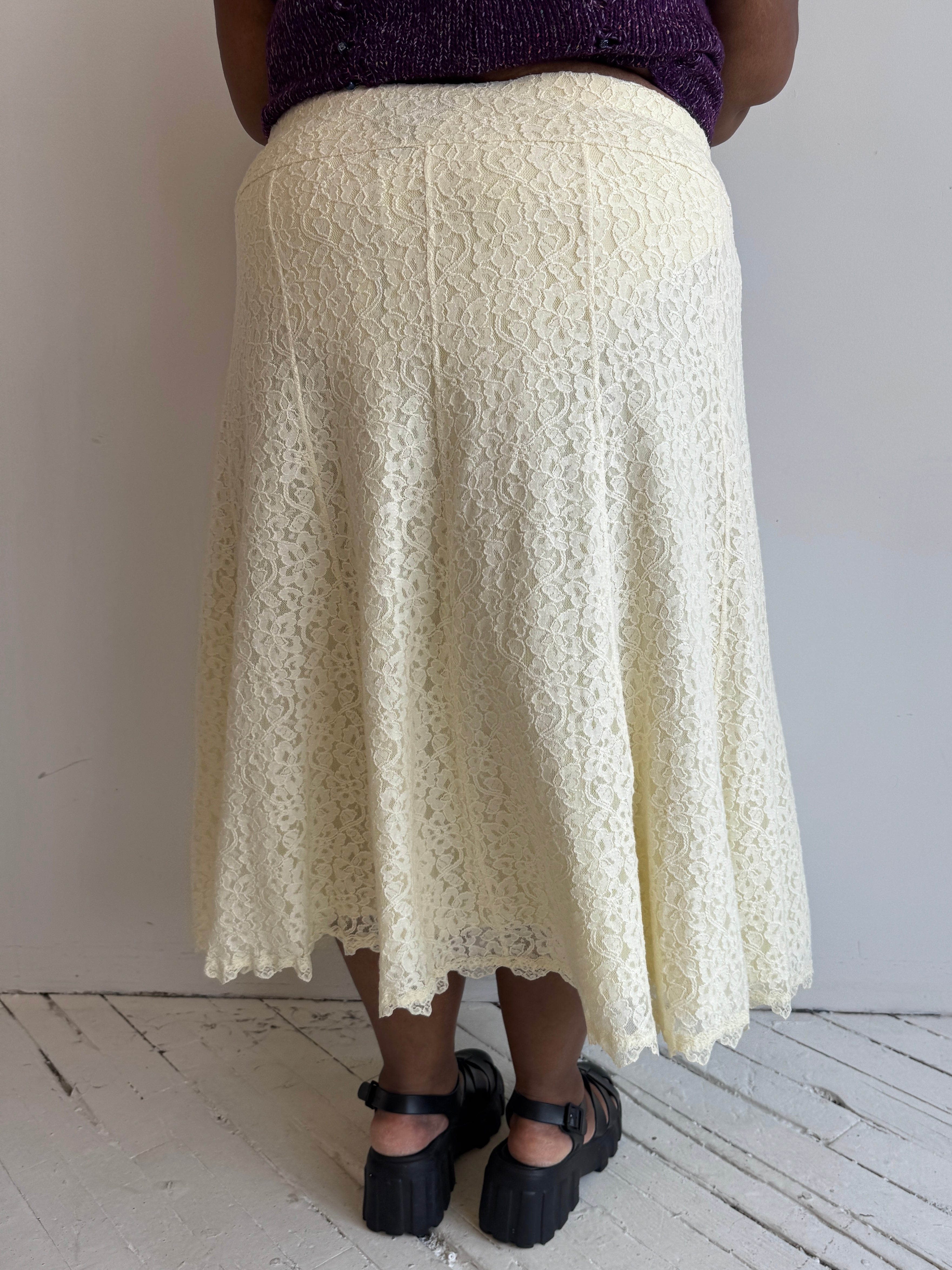 Vintage - Cream Lace Skirt (3X/4X)