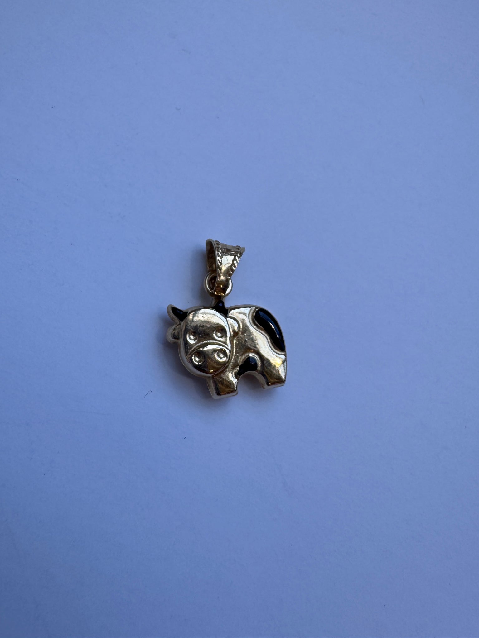 Vintage - 14K Gold Cow Pendant