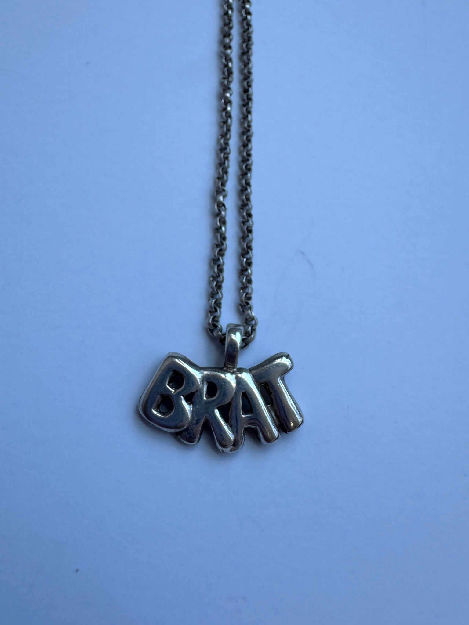 Vintage - Sterling Silver "BRAT" Necklace