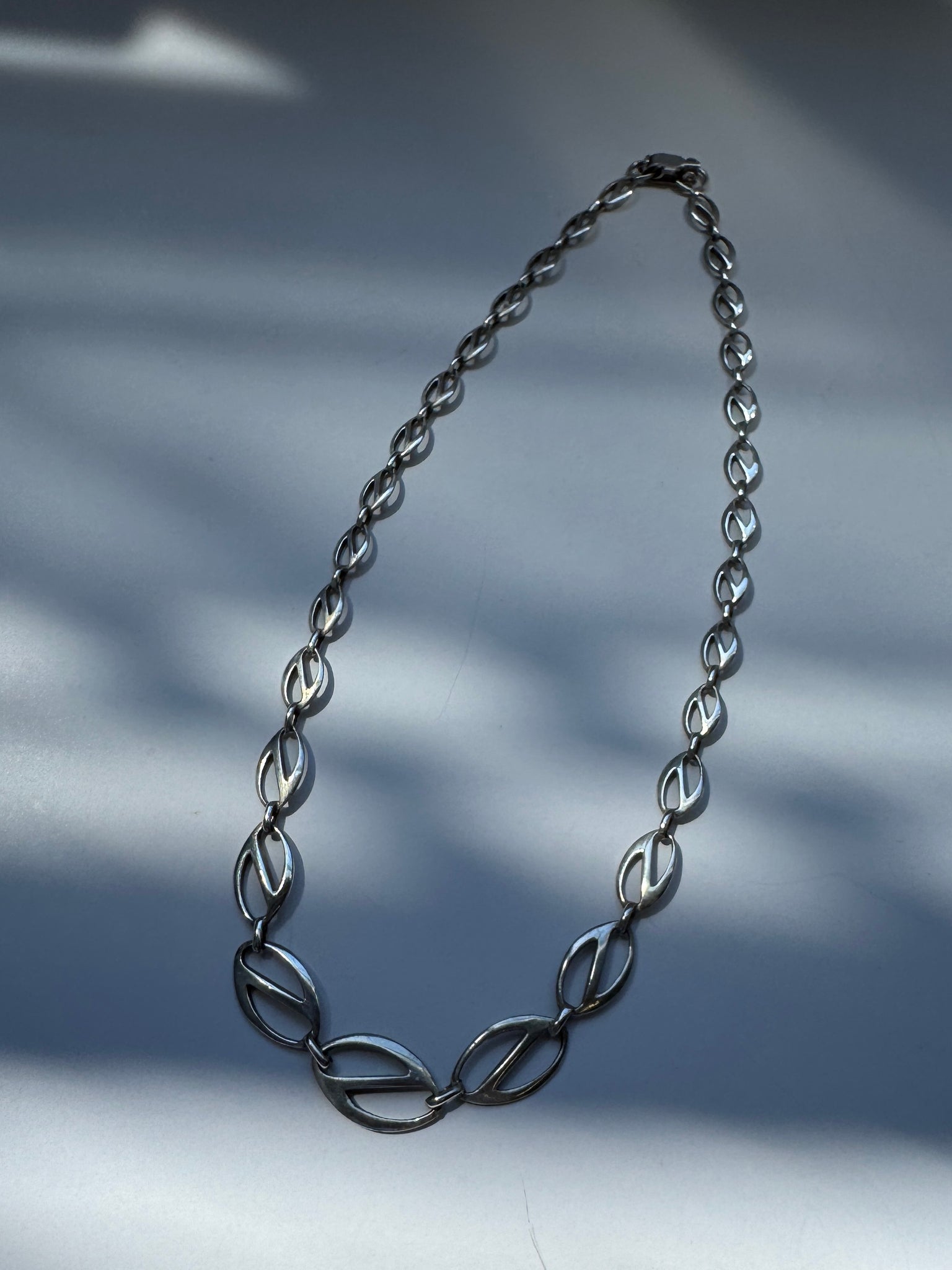 Vintage - Sterling Silver Tab Necklace