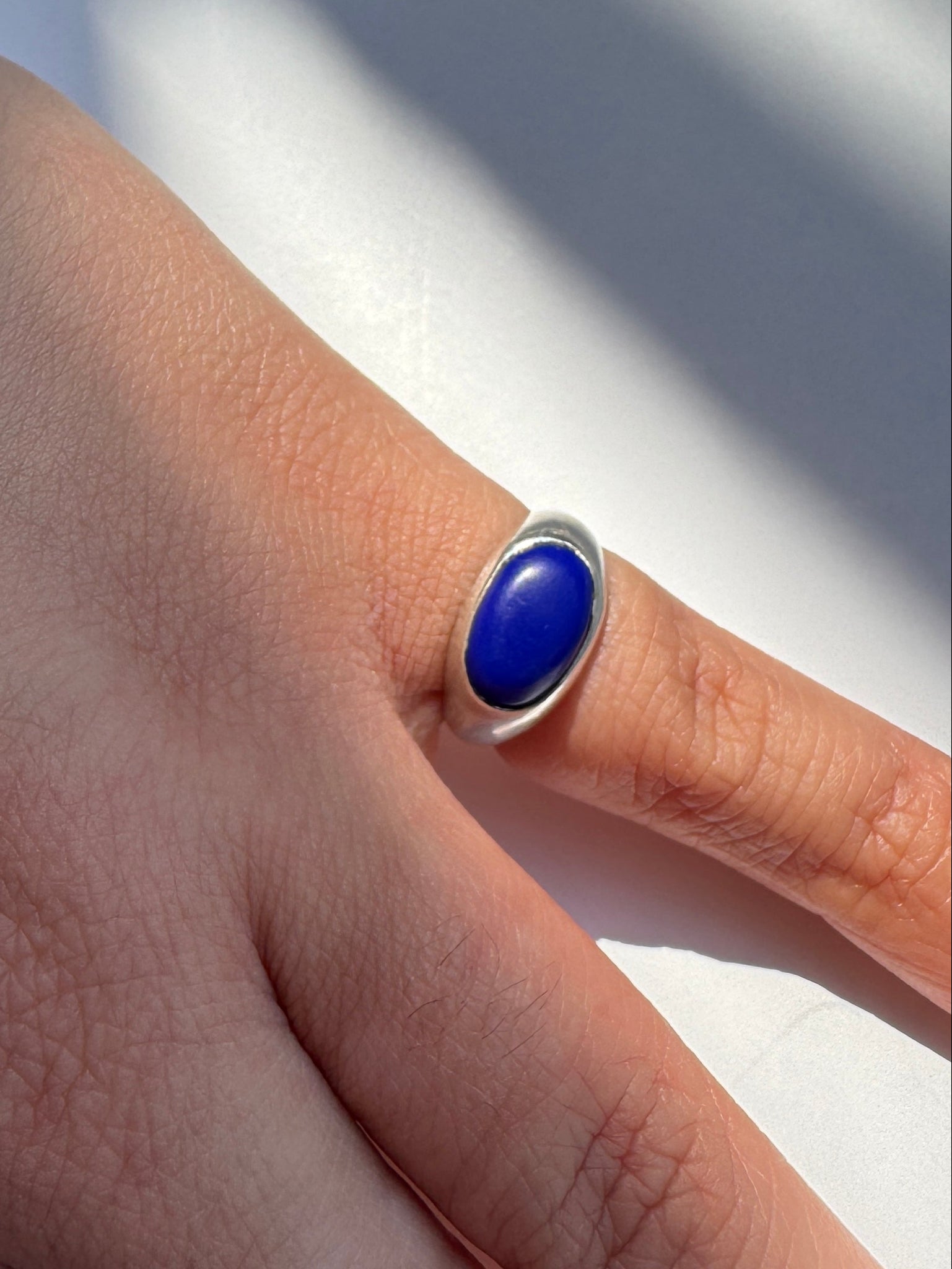 Vintage - Sterling Silver Lapis Lazuli Ring