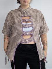 Tiberi x BRZ - Plaid Cutout Shirt (1X/2X)