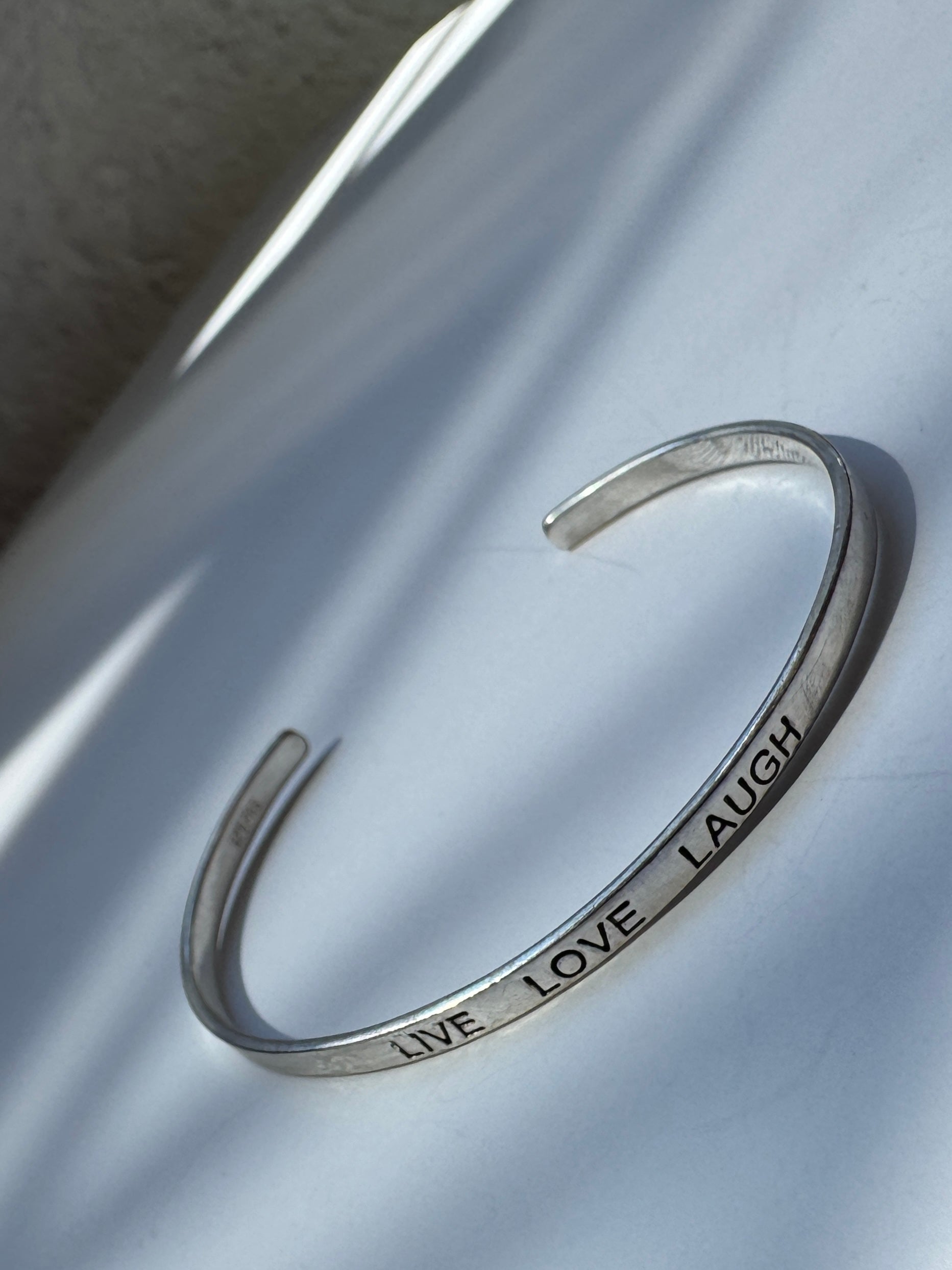 Vintage - Sterling Silver "LIVE, LOVE, LAUGH" Bangle