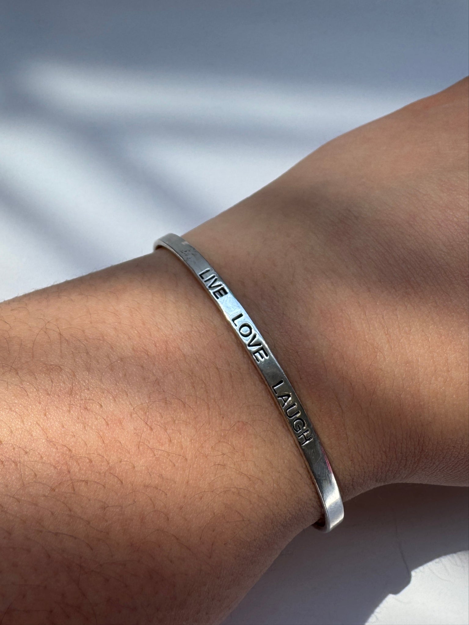 Vintage - Sterling Silver "LIVE, LOVE, LAUGH" Bangle