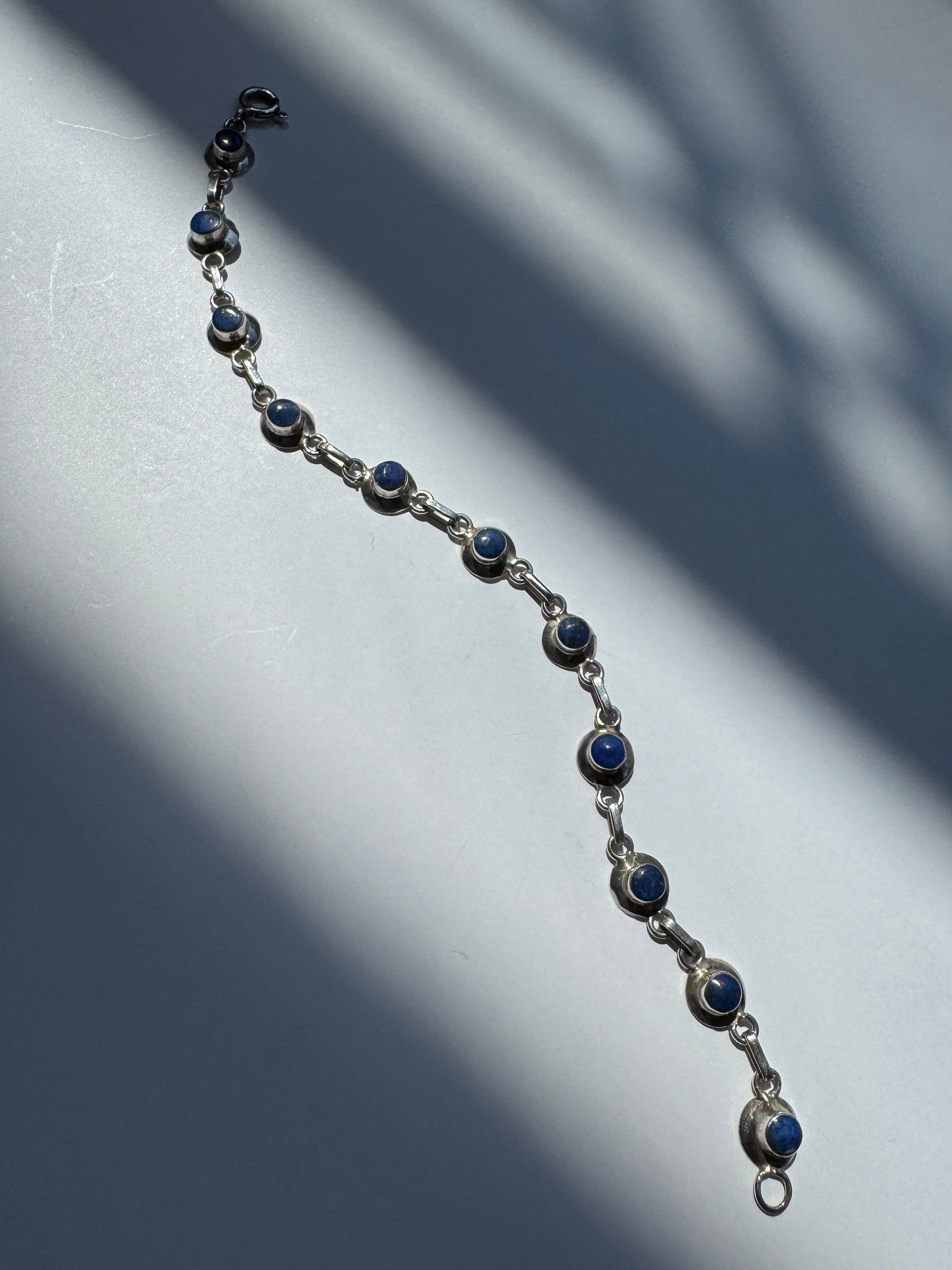 Vintage - Sterling Silver Lapis Bracelet
