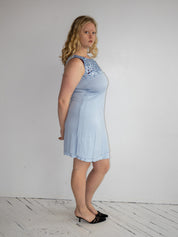 Italian Vintage - Baby Blue Silk Sequin Dress (L)