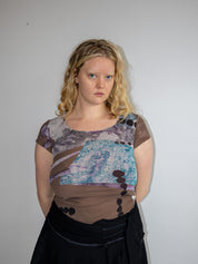 Italian Vintage - Brown Mesh Tee (L/XL)
