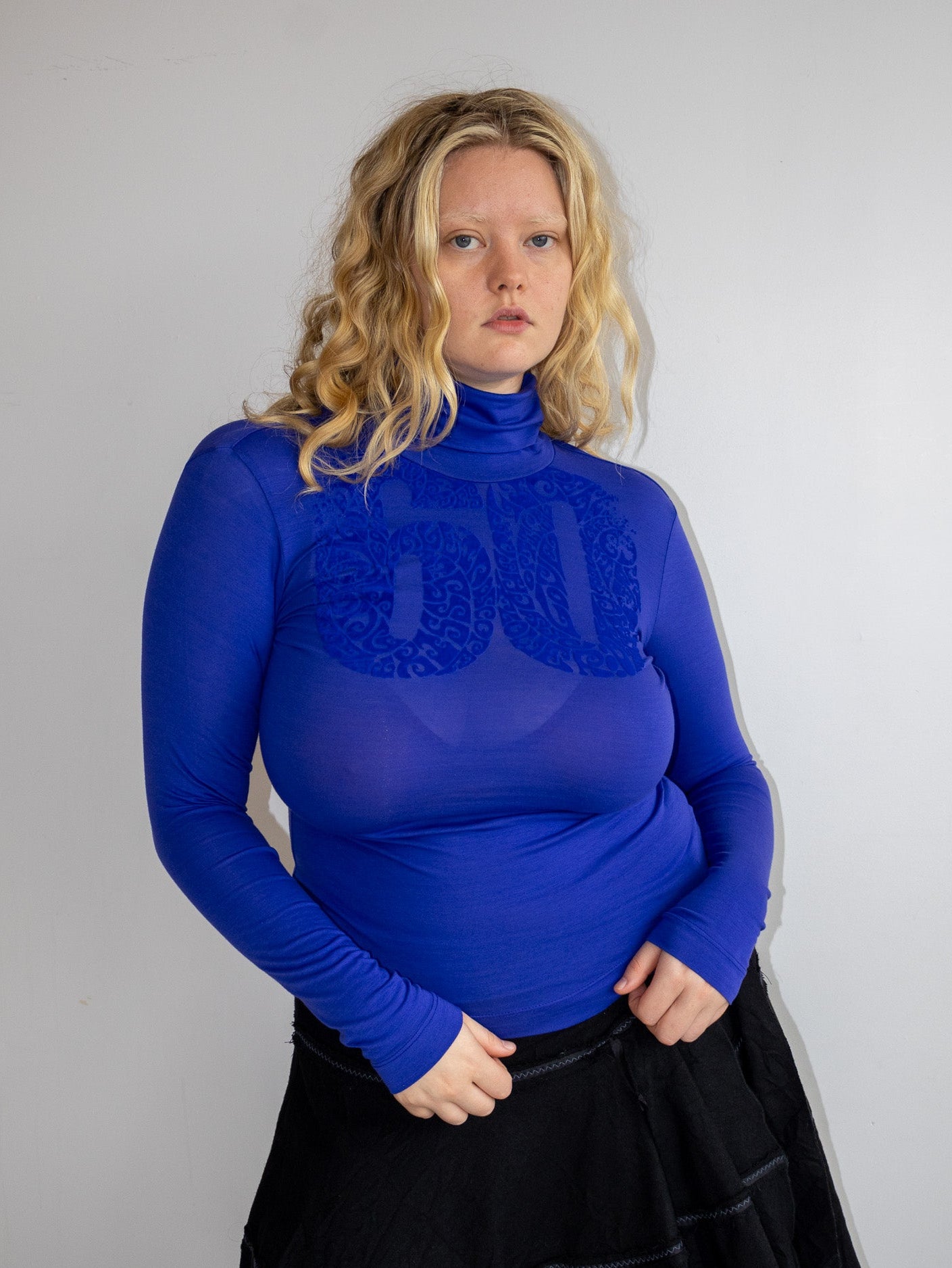 Italian Vintage - Blue Sheer Miss Sixty Turtleneck (M-XL)