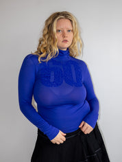 Italian Vintage - Blue Sheer Miss Sixty Turtleneck (M-XL)