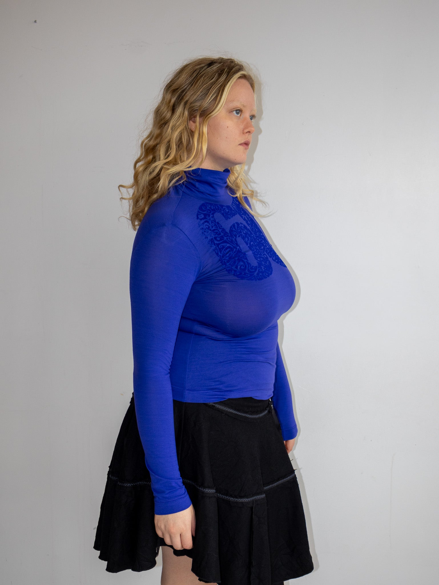 Italian Vintage - Blue Sheer Miss Sixty Turtleneck (M-XL)