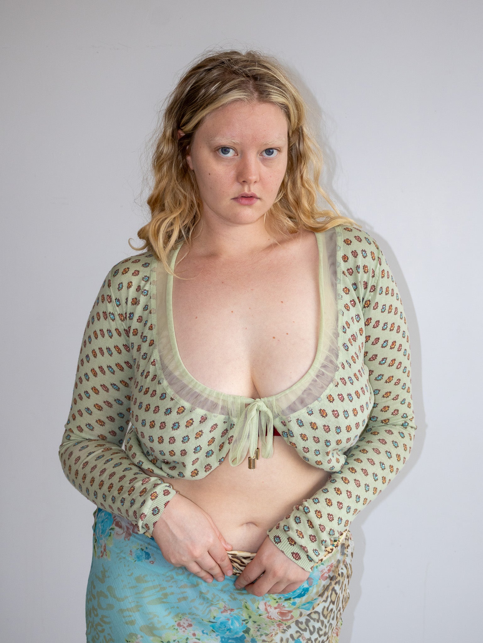 Italian Vintage - Green Diamond Sweater Top (XL)