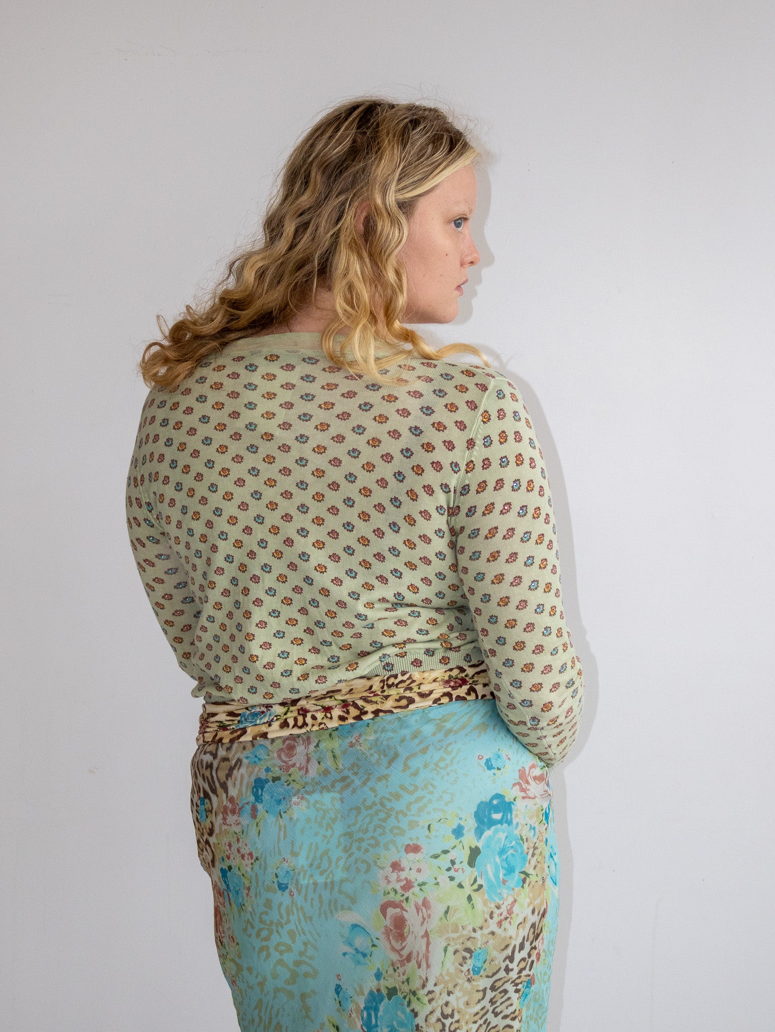 Italian Vintage - Green Diamond Sweater Top (XL)