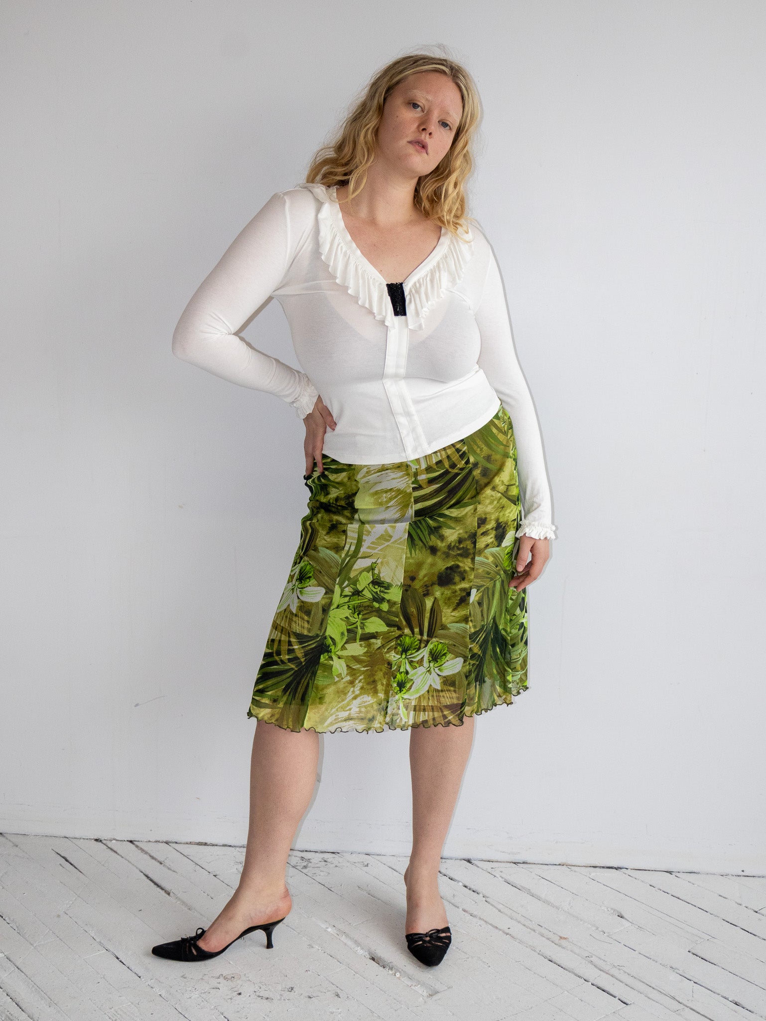 Italian Vintage - Mesh Green Skirt (1X)