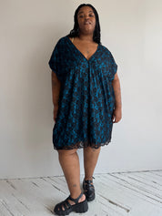 Vintage - Blue & Black Lace Dress (3X)