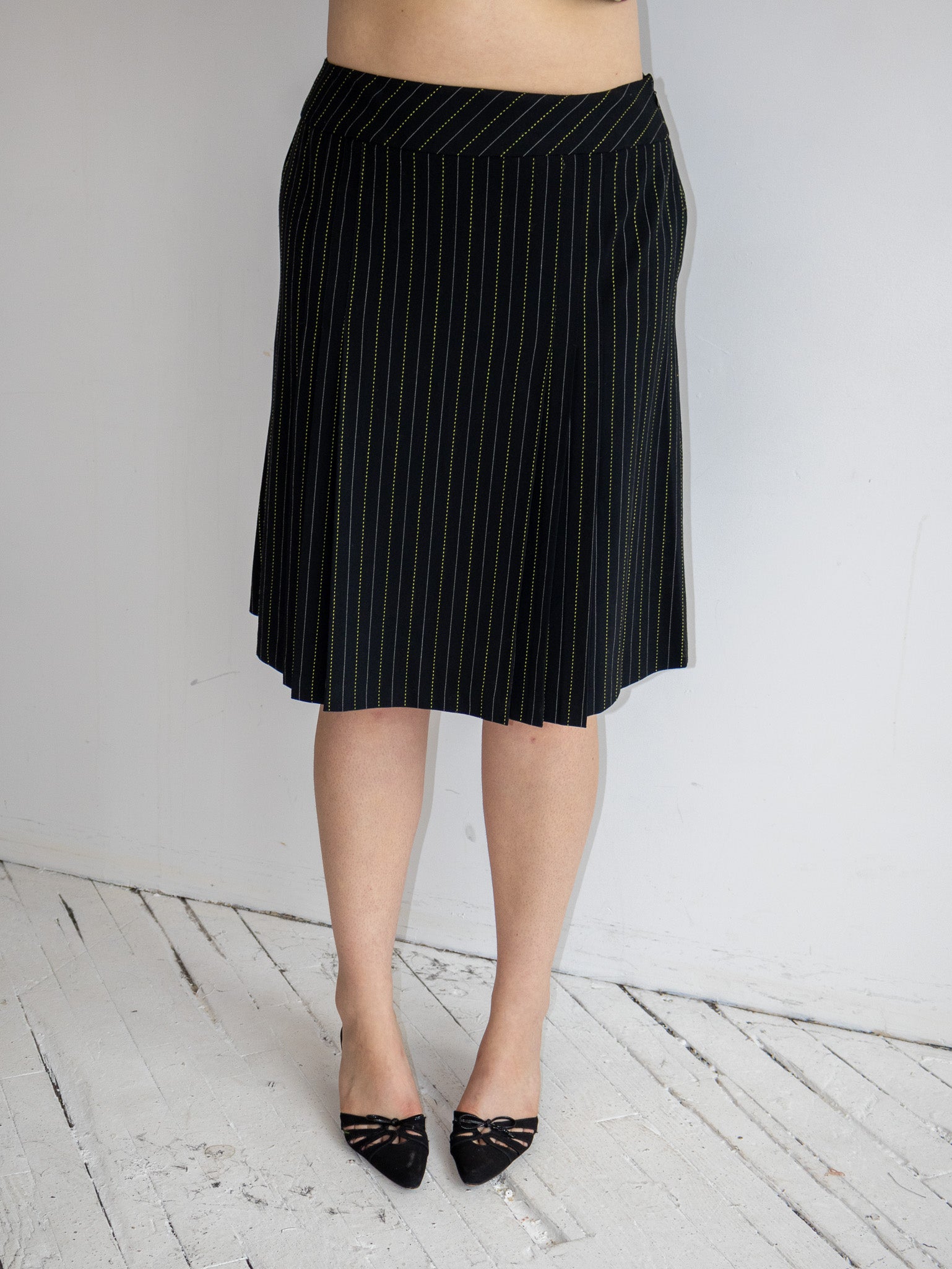 Vintage - Green Pinstripe Skirt (XL)