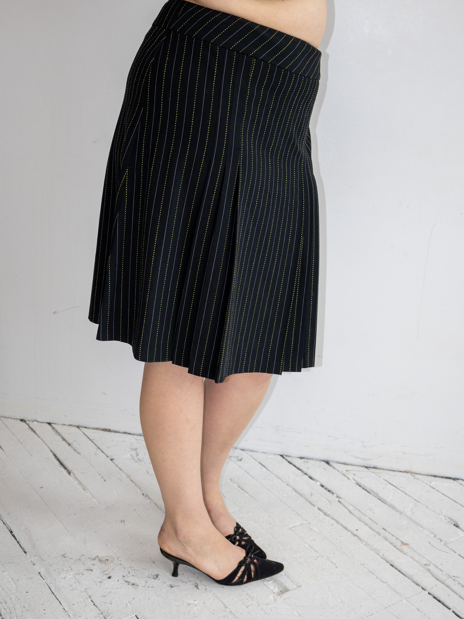 Vintage - Green Pinstripe Skirt (XL)