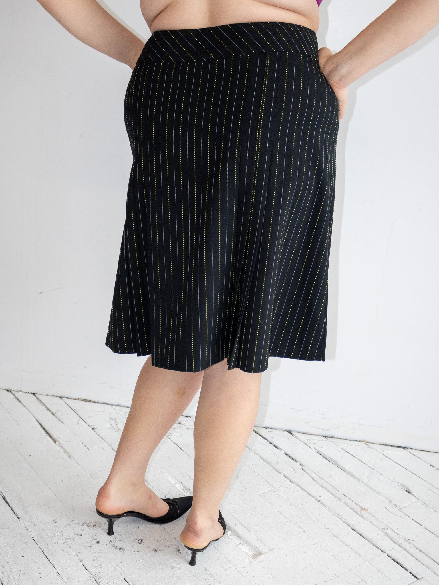 Vintage - Green Pinstripe Skirt (XL)