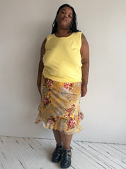 Vintage - Floral Leopard Skirt (3X)
