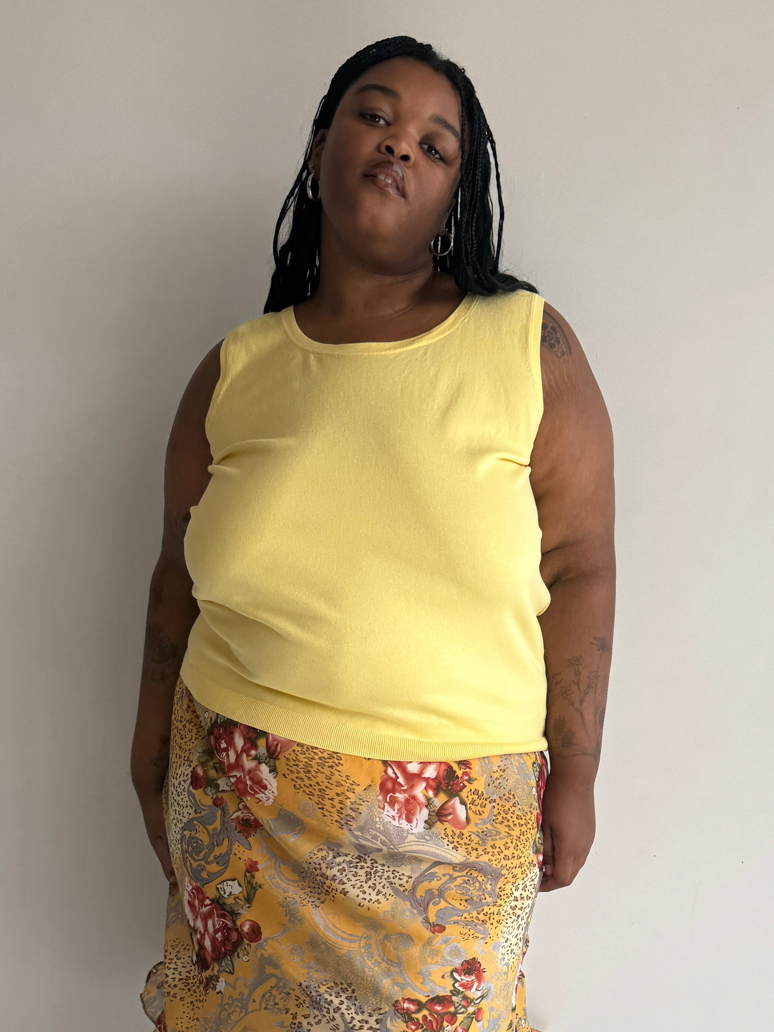 Vintage - Yellow Knit Sweater Tank (3X)