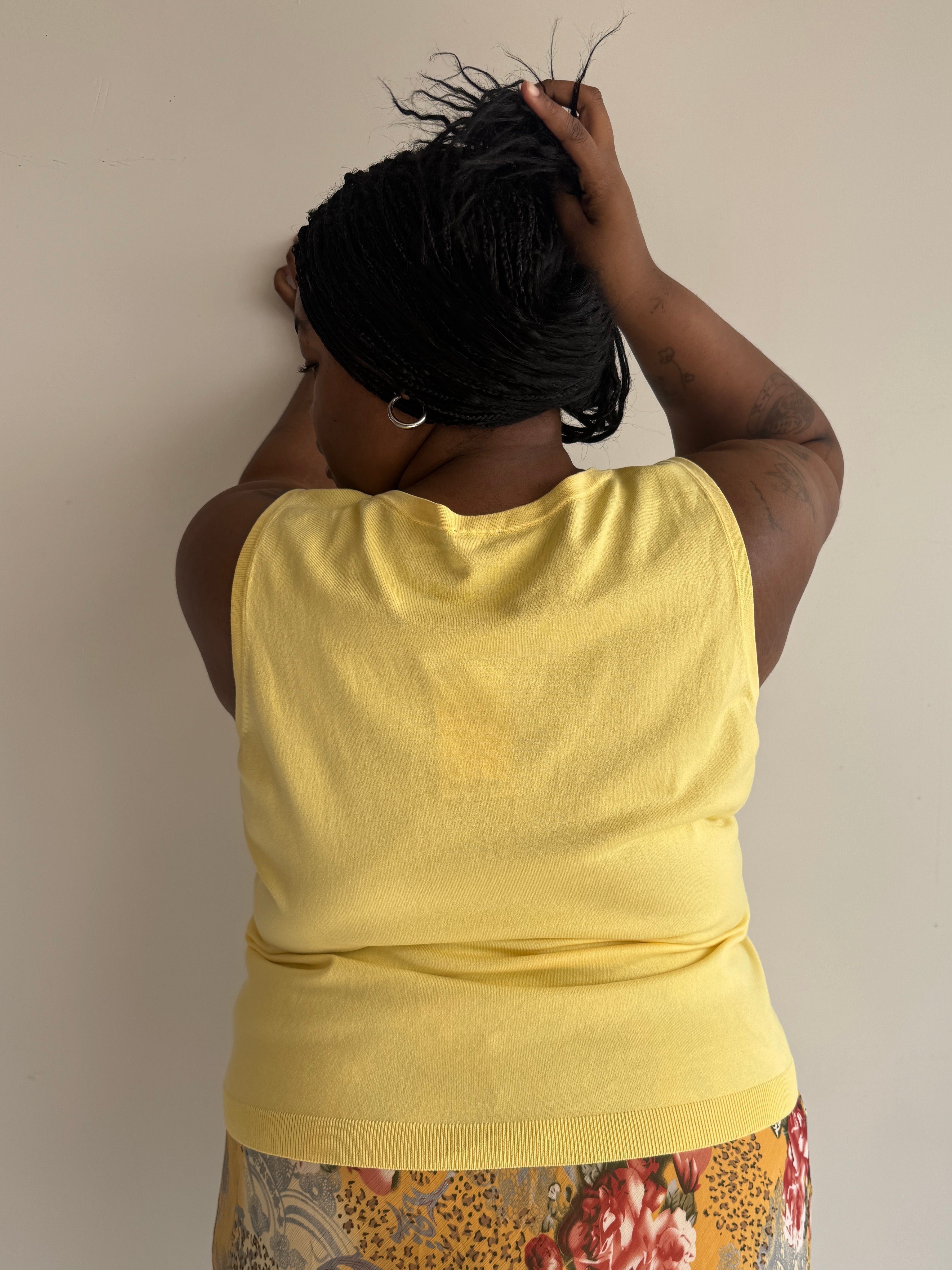 Vintage - Yellow Knit Sweater Tank (3X)