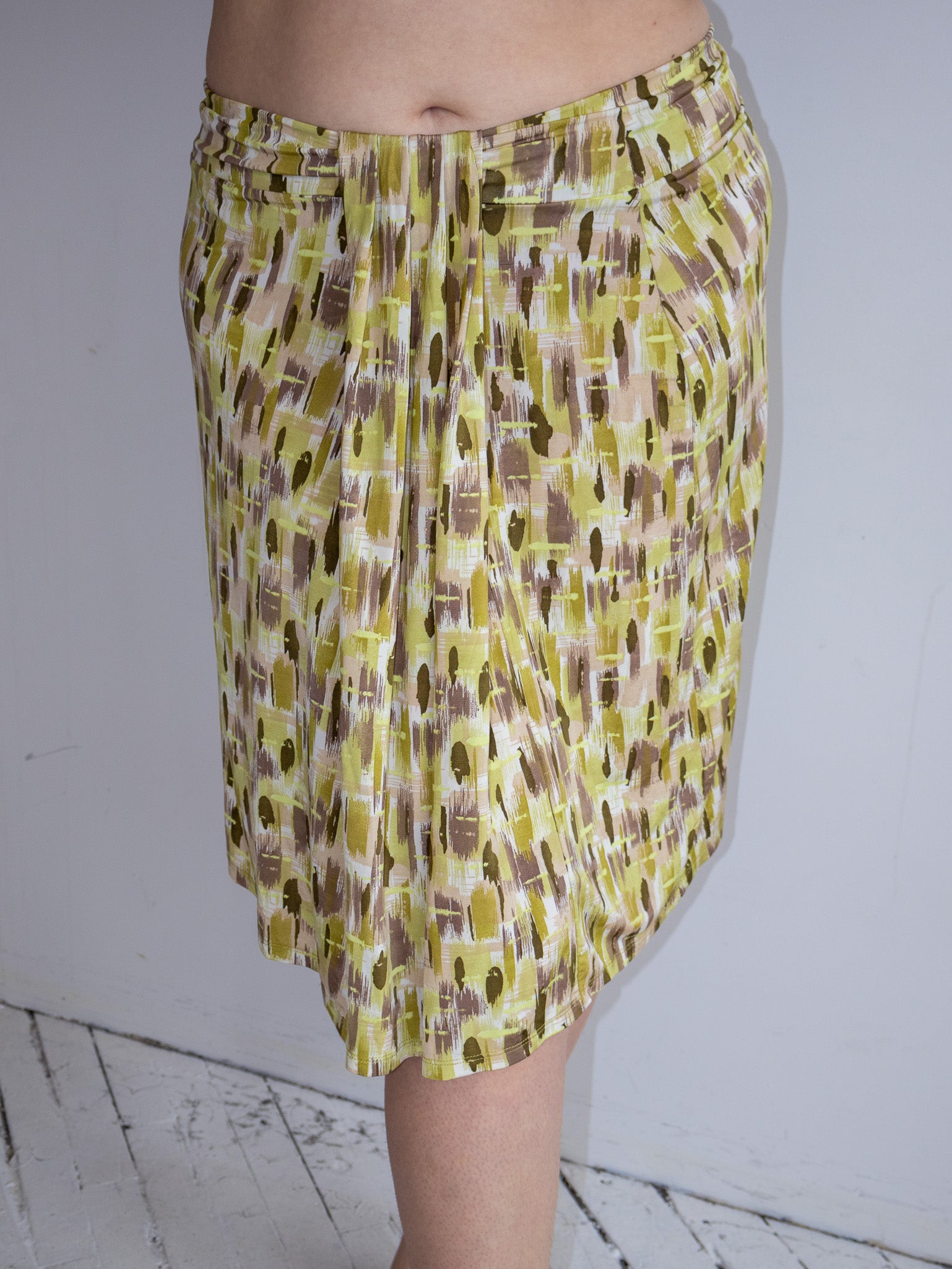 Italian Vintage - Stretch Earth Tones Skirt (XL/1X)