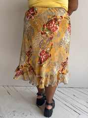 Vintage - Floral Leopard Skirt (3X)