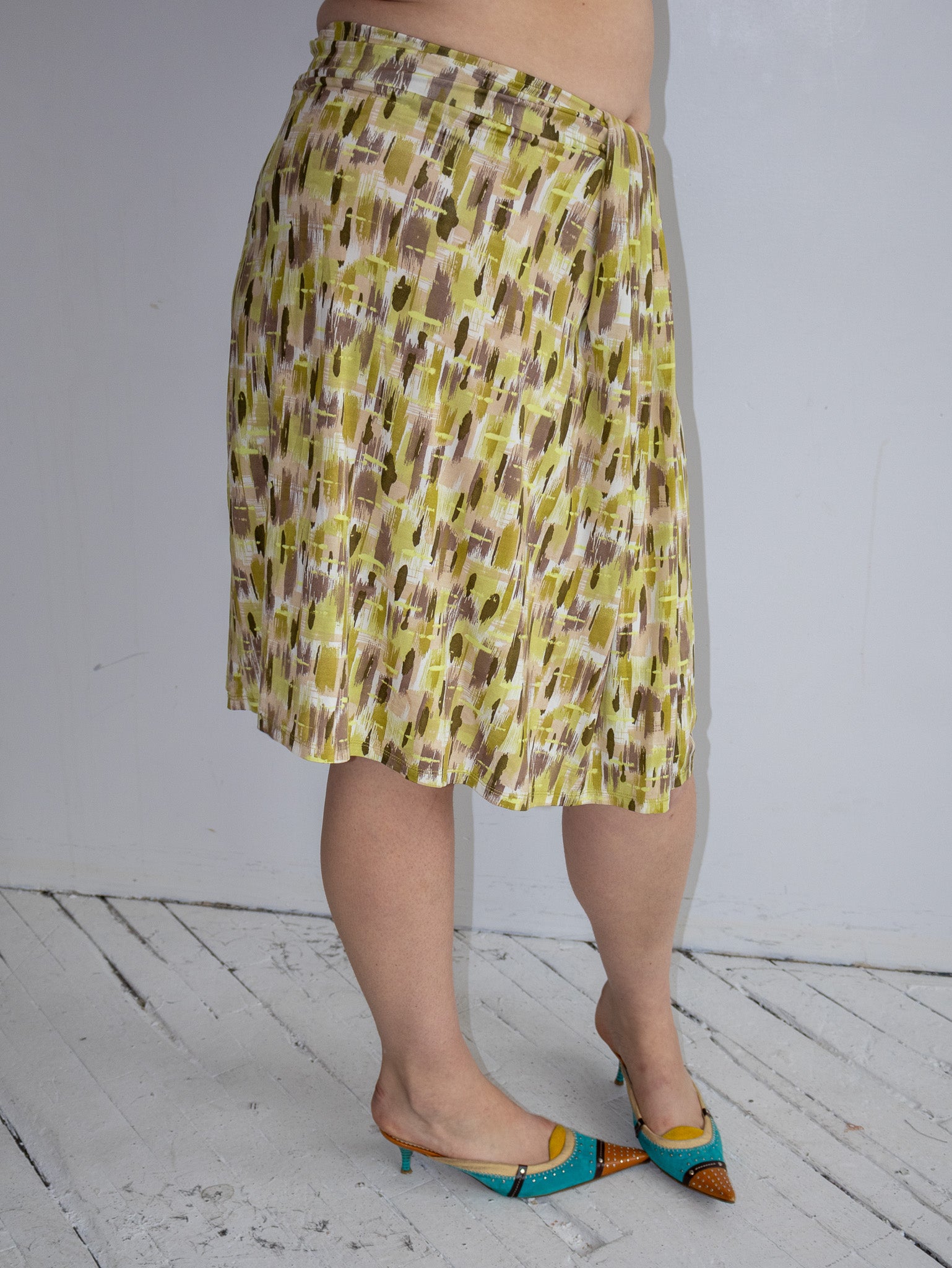 Italian Vintage - Stretch Earth Tones Skirt (XL/1X)