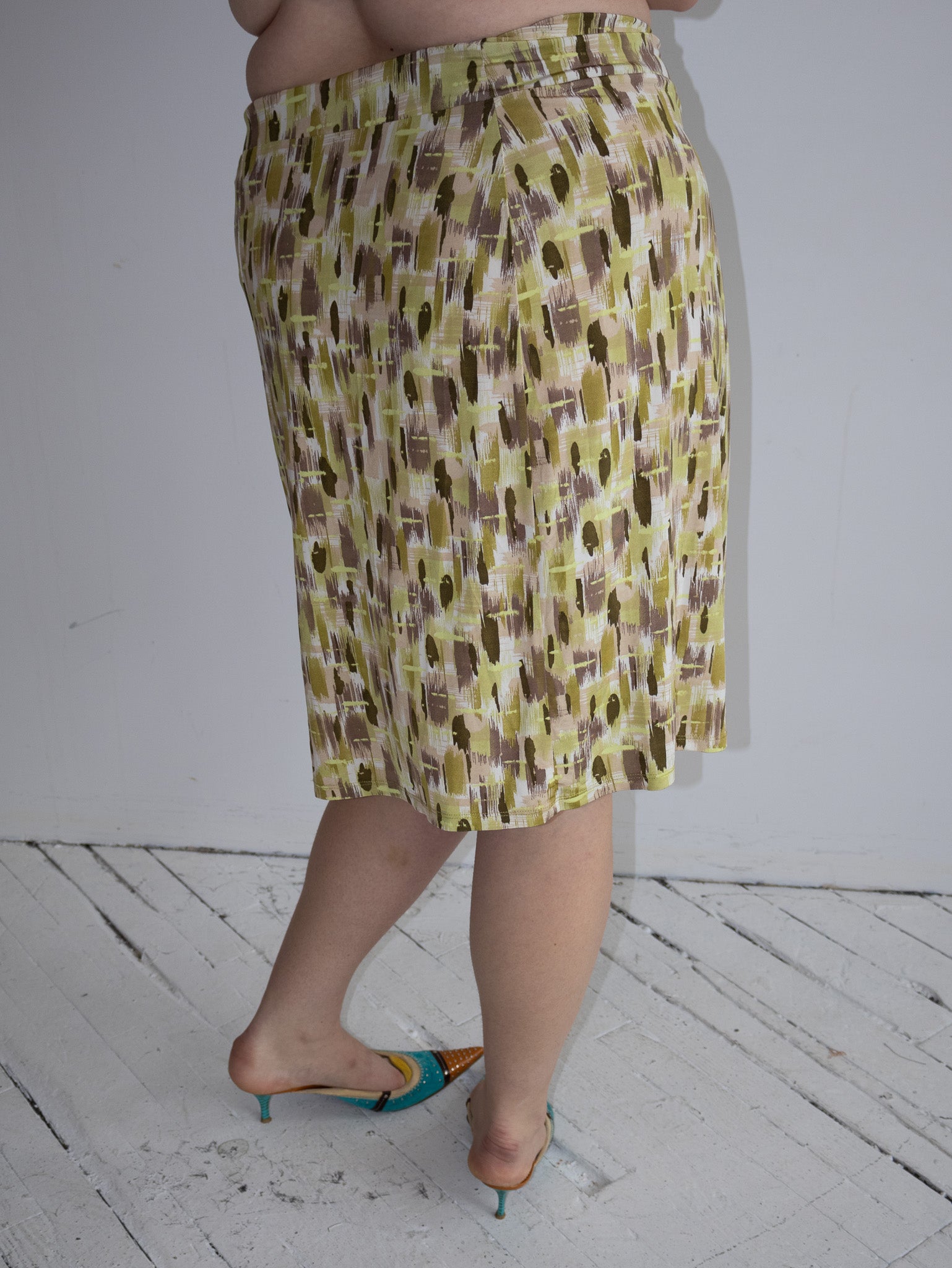 Italian Vintage - Stretch Earth Tones Skirt (XL/1X)