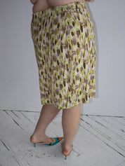 Italian Vintage - Stretch Earth Tones Skirt (XL/1X)
