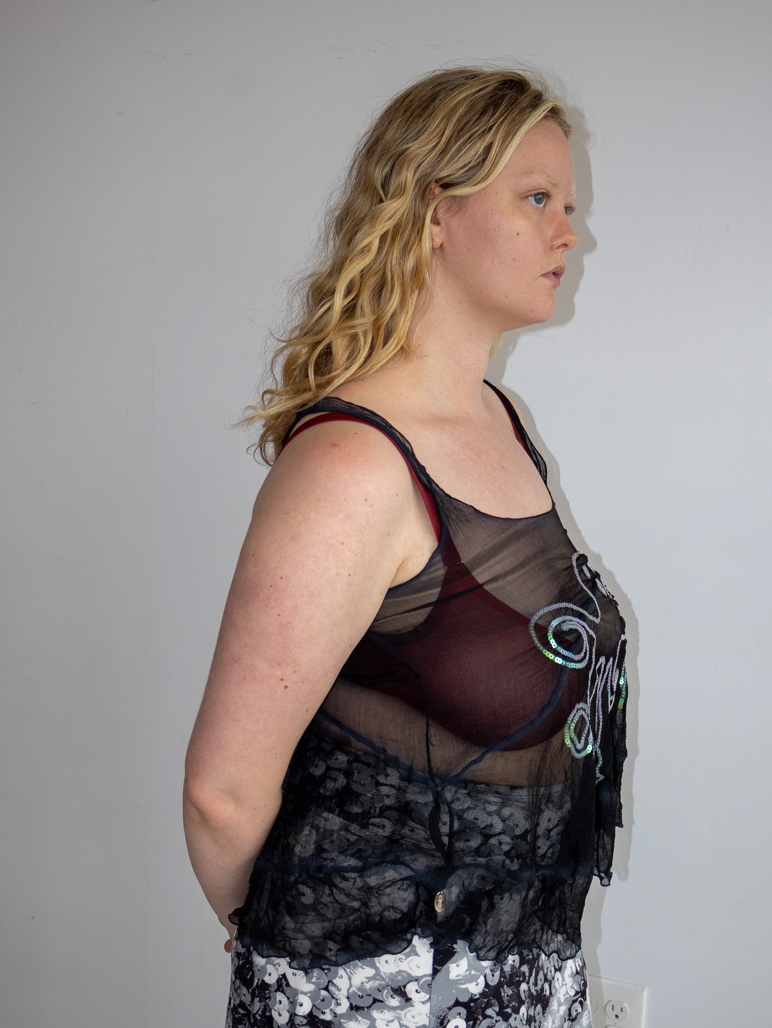 Italian Vintage - Silk Sequin Octopus Tank (M/L)