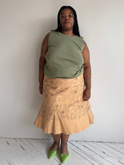 Vintage - Linen Embroidered Skirt (3X)