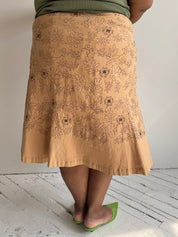 Vintage - Linen Embroidered Skirt (3X)