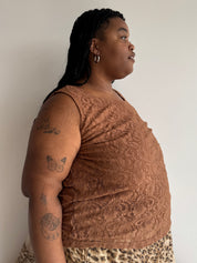 Vintage - Brown Lace Tank (3X)