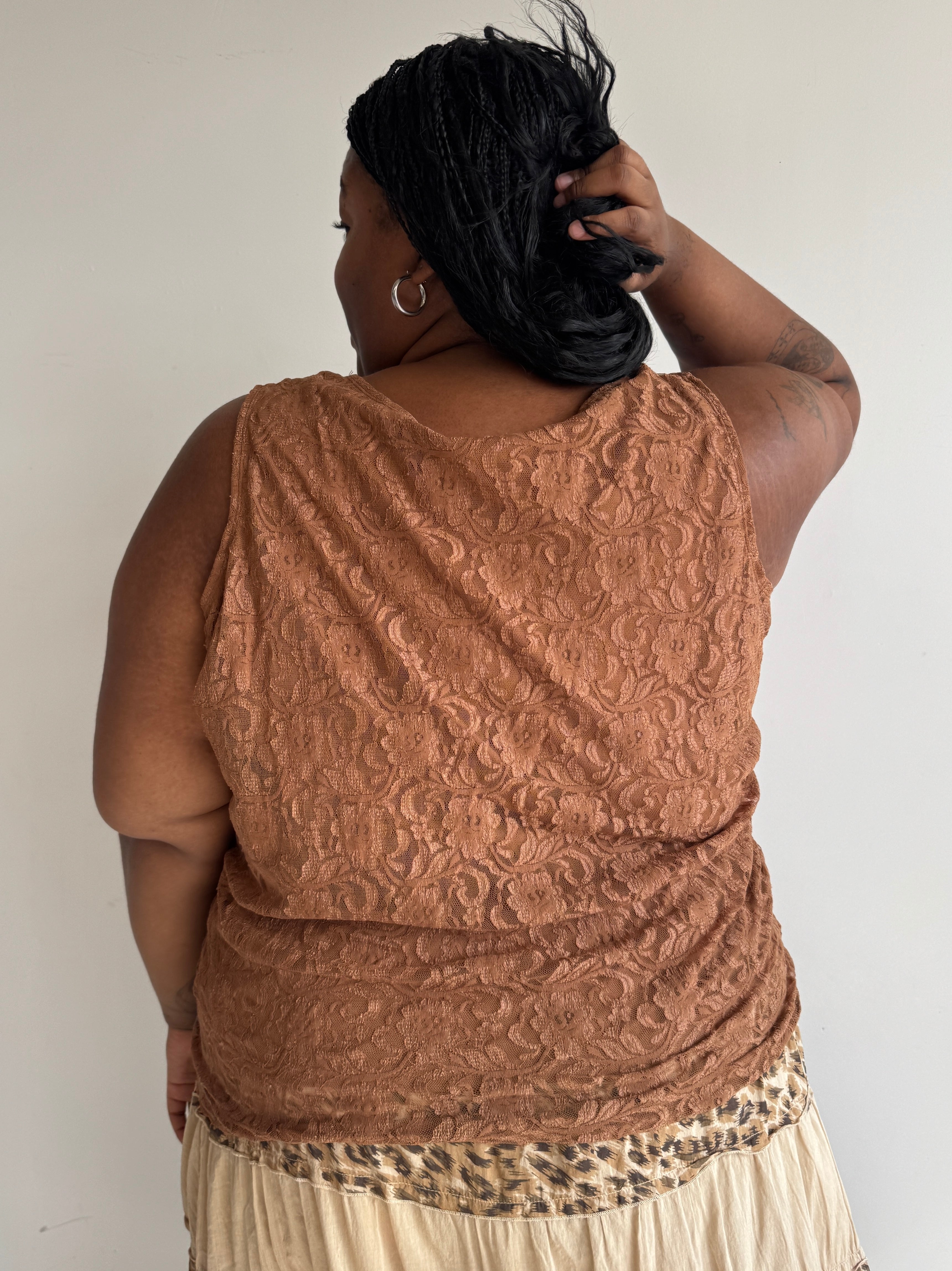 Vintage - Brown Lace Tank (3X)