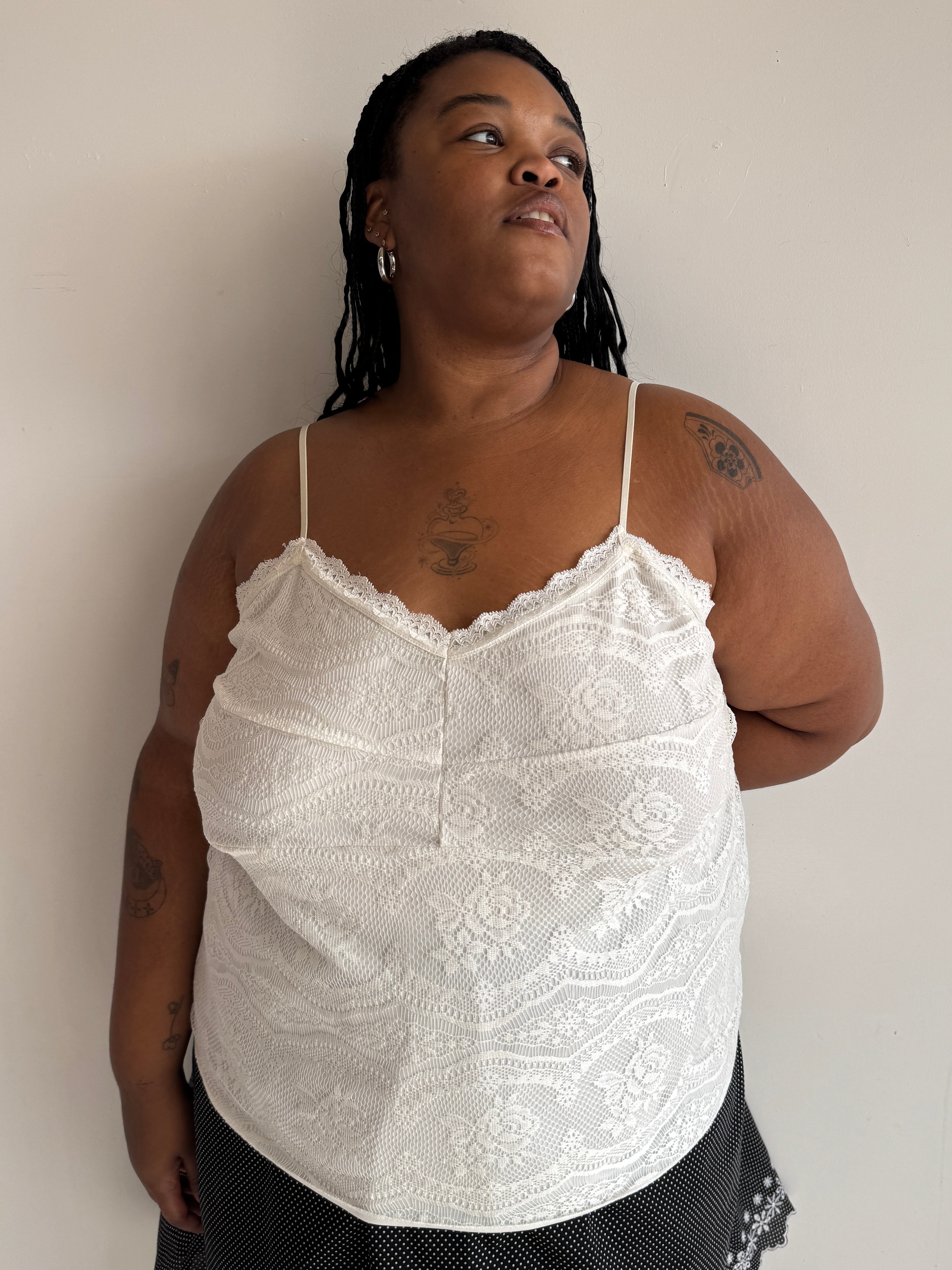 Vintage - White Lace Tank (3X)
