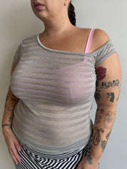 Ophelia Byrne - Asymmetrical Silver Baby T (L-3X)